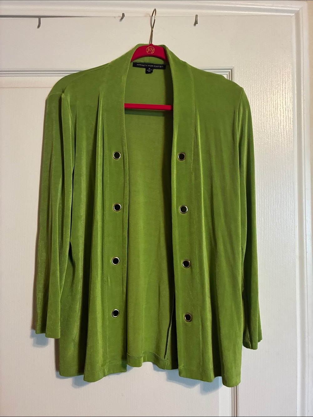 Alfani Green Open-Front Tunic with Grommet Detail